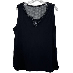 NWT Lane Bryant Women's Top V-Neckline Sleeveless Polka-Dot Print Size 14/16